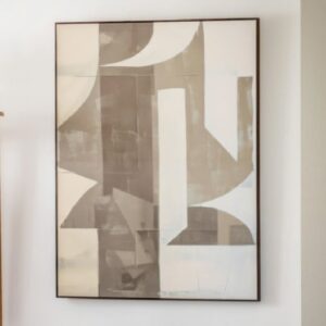 Biloxi Canvas Abstract Wall Art In Brown Frame