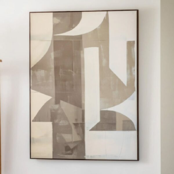 Biloxi Canvas Abstract Wall Art In Brown Frame