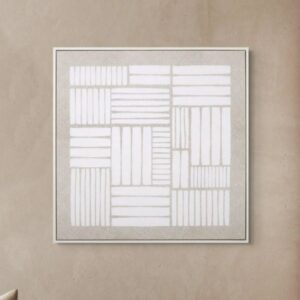 Bluffton Canvas Between Lines Wall Art In White Oak Frame
