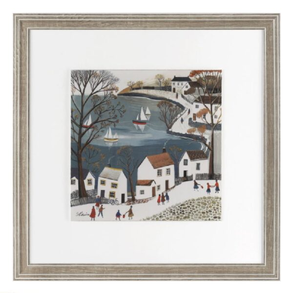Buellton Wooden Sailboats Wall Art In Oak Frame