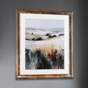 Fresno Large Wooden Blaze Wall Art In Bronze Frame