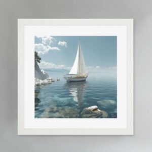 Gladwin Wooden Sailboat Wall Art In White Frame