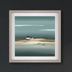 Gladwin Wooden Seascape Wall Art In Grey Frame