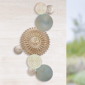 Alperton Metal Geometric Disc Wall Art In Multicoloured