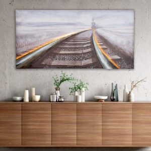 Cheam Canvas Railroad LED Wall Art In Multicoloured