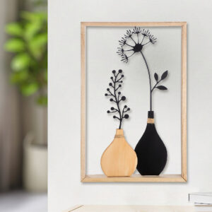 Cheam Metal Flower Wall Art In Natural And Black