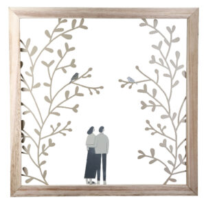 Colindale Metal Couple Wall Art In Matt White And Grey